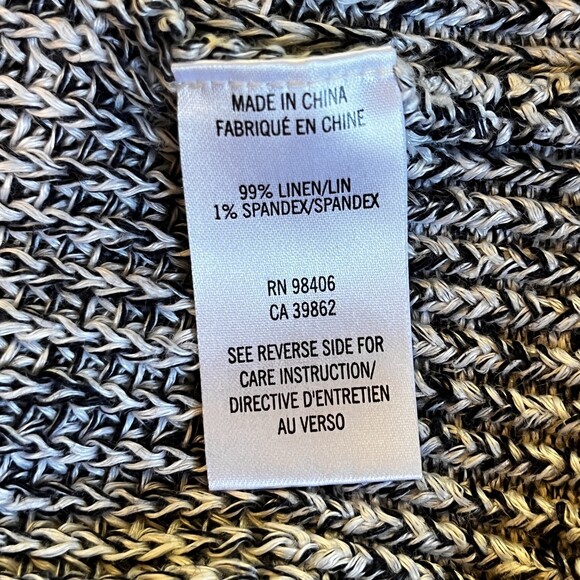 Theory Brombley Sweater Golino Knit Grey Crew Neck Petite Linen - Picture 5 of 6